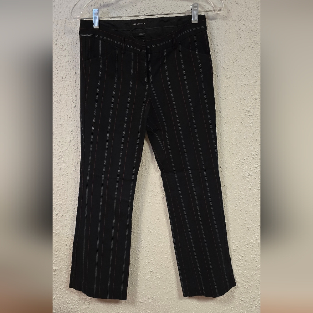 The Limited Black Pinstripe Cropped Pants